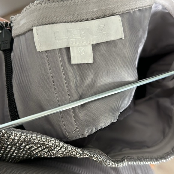 Black Strapless Gown with Crystal Embellishment Size 8 - Picture 6 of 6